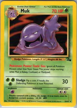 Muk 28/62 Non Holo Fossil - Pokemon Card - LP - Image 1