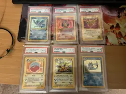 Pokemon TCG holo rares Jungle & Fossil PSA 8 Lot 6 cards - Image 1
