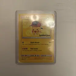 Ash's Pikachu SM111 Pokemon TCG Special Promo Trading Card Mint Condition - Image 1