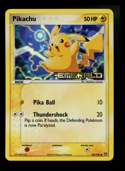 Pikachu 60/106 EX Emerald 2005 Reverse Holo Pokemon Card TCG - Image 1