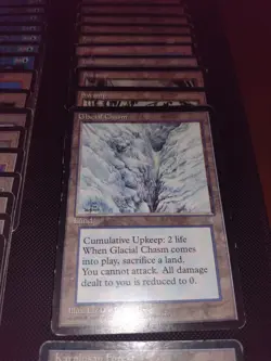 MTG Ice Age 68 Card Lot, Glacial Chasm, Karplusan Forest W/ Deck Box & Rule Book - Image 3