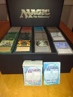 MTG Ice Age 68 Card Lot, Glacial Chasm, Karplusan Forest W/ Deck Box & Rule Book - Image 4