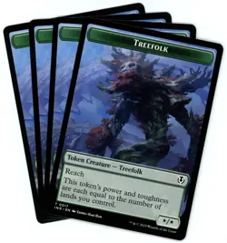 x4 Treefolk / Emblem - Wrenn and Seven - Token - Innistrad Remastered - MTG - Image 1
