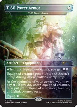 🌟 T-60 (T-45) Power Armor PRESALE FOIL MTG FALLOUT Secret Lair 🌟 - Image 1
