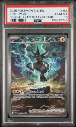 2025 POKEMON BLK EN-BLACK BOLT SPECIAL ILLUSTRATION RARE #166 ZEKROM EX PSA 10 - Image 1
