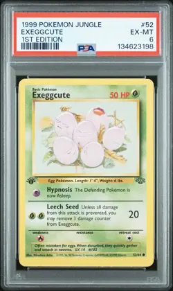 1999 POKEMON JUNGLE 1ST ED #52 EXEGGCUTE PSA 6 - Image 1