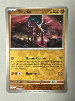 Pokemon TCG * SV Twilight Masquerade * 110/167 Ting-Lu REVERSE HOLO Rare * NM - Image 1