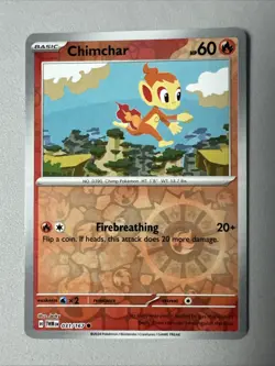 Pokemon TCG * SV Twilight Masquerade * 31/167 Chimchar REVERSE HOLO Common * NM - Image 1