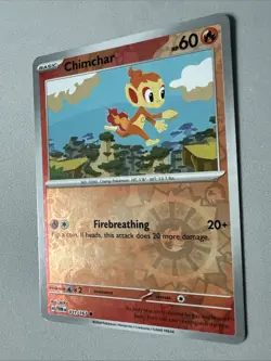 Pokemon TCG * SV Twilight Masquerade * 31/167 Chimchar REVERSE HOLO Common * NM - Image 2