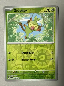 Pokemon TCG * SV Twilight Masquerade * 14/167 Grookey REVERSE HOLO Common * NM - Image 1