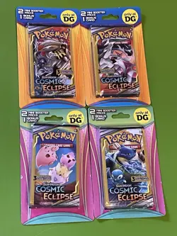 Pokemon 2021 Sun & Moon Cosmic Eclipse Lot Of 4 Hanger Packs (2 mini packs per) - Image 2
