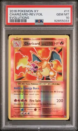 2016 POKEMON XY EVOLUTIONS #11 CHARIZARD-REV.FOIL EVOLUTIONS PSA 10 - Image 1