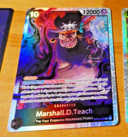 ONE PIECE ENGLISH CARD GAME HOLO CARTE Marshall.D.Teach OP09-093 SR EN MINT - Image 1