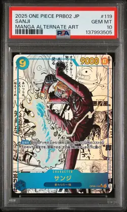 Sanji 119 Manga Alternate Art One Piece Japanese PSA 10 PRB02 The Best - Image 1