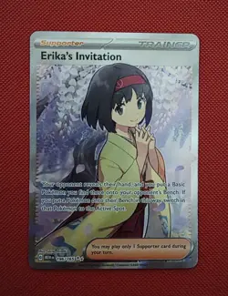Pokemon TCG Scarlet & Violet 151 Erika's Invitation Full Art Holo Card 196/165! - Image 1