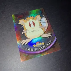 Pokemon Topps TV Animation Series 1 (Blue Logo) #20 Raticate Rainbow Holo - Image 1