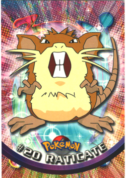 Raticate #20 Blue Logo 1st Print - 1999 Pokemon Topps TV Animation Series 1 - Image 1
