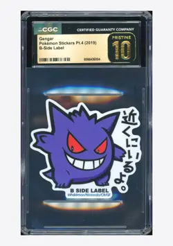 Pokemon CGC 10 PRISTINE Gengar B-Side Label 2019 Stickers Pt.4 Japanese - Image 1