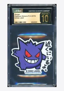 Pokemon CGC 10 PRISTINE Gengar B-Side Label 2019 Stickers Pt.4 Japanese - Image 1