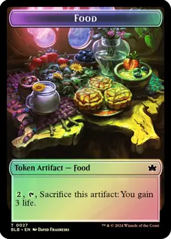 MTG FOIL {Food Token} // {Pawpatch Recruit Token} - Bloomburrow #027 - Image 1