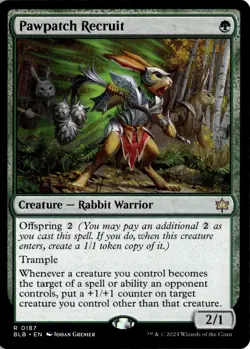 MTG Bloomburrow Non-Foil Pawpatch Recruit 187 BLB R NM Scan MagicTheGathering - Image 1