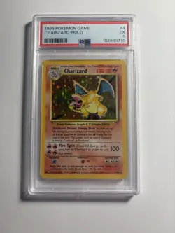 1999 Pokemon Base Set Charizard 4/102 Holo Rare PSA 5 - Image 1
