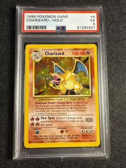 1999 Pokemon Base Set Charizard 4/102 Holo Rare PSA 5 🔥 - Image 1