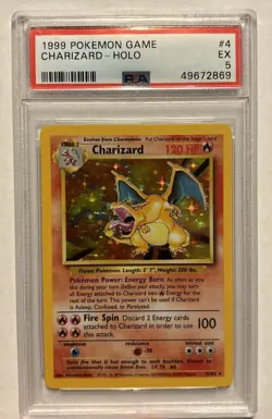 1999 Pokemon Base Set Charizard 4/102 Holo Rare PSA 5 🔥 - Image 1