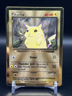 Pokemon Pikachu 58/102 Celebrations Ultra Premium Collection Gold Metal Card - Image 1