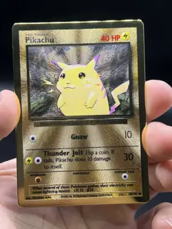 Pokemon Pikachu 58/102 Celebrations Ultra Premium Collection Gold Metal Card - Image 3