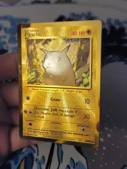 Pokemon Gold Metal Pikachu Card 58/102 Celebrations Ultra Premium Collection DMG - Image 2