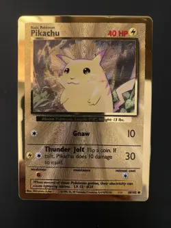 Pokemon Gold Metal Pikachu Card 58/102 Celebrations Ultra Premium Collection 🔥 - Image 1