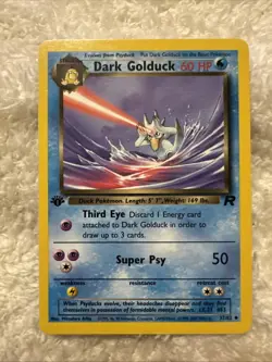 Dark Golduck 37/82 1st Edition Team Rocket Pokemon Card WOTC Uncommon LP - Image 1