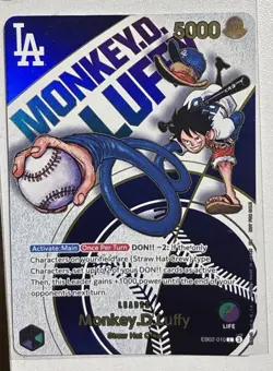 One Piece TCG Monkey D Luffy Promo Card Dodgers Collaboration - Image 2