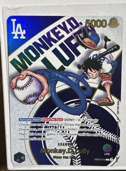One Piece TCG Monkey D Luffy Promo Card Dodgers Collaboration - Image 3