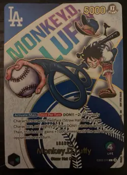 One Piece TCG Monkey D Luffy Promo Card Dodgers Collaboration - Image 4