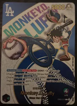 One Piece TCG Monkey D Luffy Promo Card Dodgers Collaboration - Image 5
