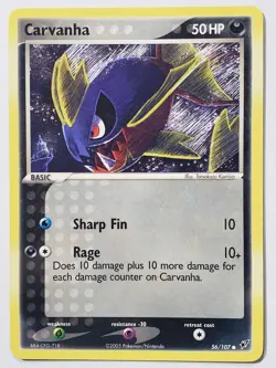 Carvanha 56/107 LP - EX Deoxys Pokemon Card - Tomokazu Komiya Art - Image 1