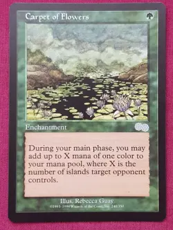 Magic The Gathering URZA'S SAGA CARPET OF FLOWERS green card MTG - Image 1