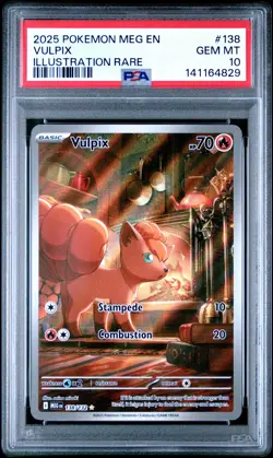 2025 POKEMON MEG EN-MEGA EVOLUTION ILLUSTRATION RARE #138 VULPIX PSA 10 - Image 1