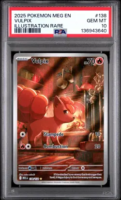 2025 POKEMON MEG EN-MEGA EVOLUTION ILLUSTRATION RARE #138 VULPIX PSA 10 - Image 1
