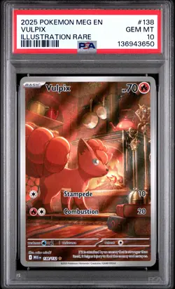 2025 POKEMON MEG EN-MEGA EVOLUTION ILLUSTRATION RARE #138 VULPIX PSA 10 - Image 1