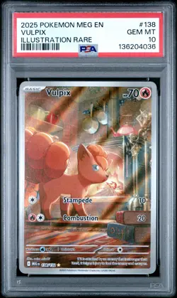 2025 POKEMON MEG EN-MEGA EVOLUTION ILLUSTRATION RARE #138 VULPIX PSA 10 - Image 1