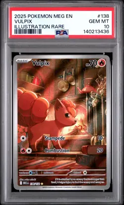 2025 POKEMON MEG EN-MEGA EVOLUTION ILLUSTRATION RARE #138 VULPIX PSA 10 - Image 1