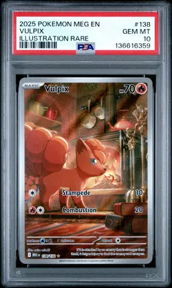 2025 POKEMON MEG EN-MEGA EVOLUTION ILLUSTRATION RARE #138 VULPIX PSA 10 - Image 1