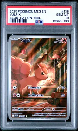 2025 POKEMON MEG EN-MEGA EVOLUTION ILLUSTRATION RARE #138 VULPIX PSA 10 - Image 1