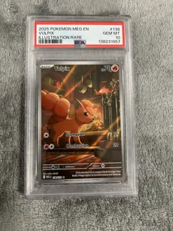 2025 POKEMON MEG EN-MEGA EVOLUTION ILLUSTRATION RARE #138 VULPIX PSA 10 - Image 1