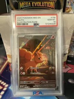 2025 POKEMON MEG EN-MEGA EVOLUTION ILLUSTRATION RARE #138 VULPIX PSA 10 - Image 1