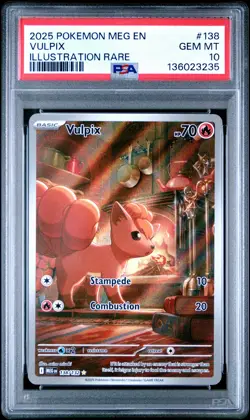 2025 POKEMON MEG EN-MEGA EVOLUTION ILLUSTRATION RARE #138 VULPIX PSA 10 - Image 1