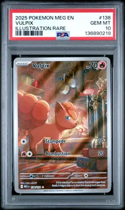 2025 POKEMON MEG EN-MEGA EVOLUTION ILLUSTRATION RARE #138 VULPIX PSA 10 - Image 1